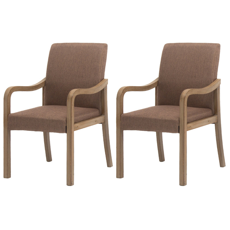 Contemporary Home Arm Chair Solid Back Upholstered Wood Dining Room Chair Coffee 2 Piece Set Natural Wood Clearhalo ' kitchen&dining_furn' 'Dining Chairs' 'Dining Tables & Seating' 'dining_chair' 'furn' 'furn_dining_chair' 'Furniture' 'furniture_dining_chair' 'Kitchen & Dining Furniture' 'kitchen' 3596882