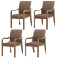 Contemporary Home Arm Chair Solid Back Upholstered Wood Dining Room Chair Coffee 4 Piece Set Natural Wood Clearhalo ' kitchen&dining_furn' 'Dining Chairs' 'Dining Tables & Seating' 'dining_chair' 'furn' 'furn_dining_chair' 'Furniture' 'furniture_dining_chair' 'Kitchen & Dining Furniture' 'kitchen' 3596883