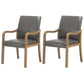 Contemporary Home Arm Chair Solid Back Upholstered Wood Dining Room Chair Smoke Gray 2 Piece Set Natural Wood Clearhalo ' kitchen&dining_furn' 'Dining Chairs' 'Dining Tables & Seating' 'dining_chair' 'furn' 'furn_dining_chair' 'Furniture' 'furniture_dining_chair' 'Kitchen & Dining Furniture' 'kitchen' 3596885