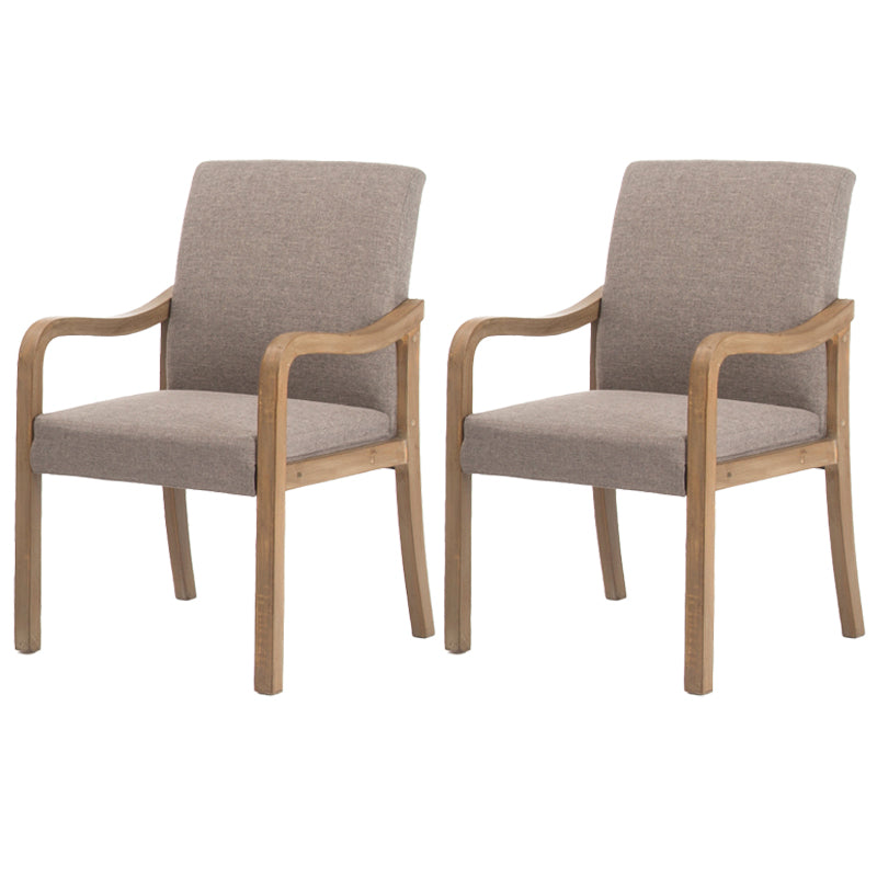 Contemporary Home Arm Chair Solid Back Upholstered Wood Dining Room Chair Grey 2 Piece Set Natural Wood Clearhalo ' kitchen&dining_furn' 'Dining Chairs' 'Dining Tables & Seating' 'dining_chair' 'furn' 'furn_dining_chair' 'Furniture' 'furniture_dining_chair' 'Kitchen & Dining Furniture' 'kitchen' 3596888