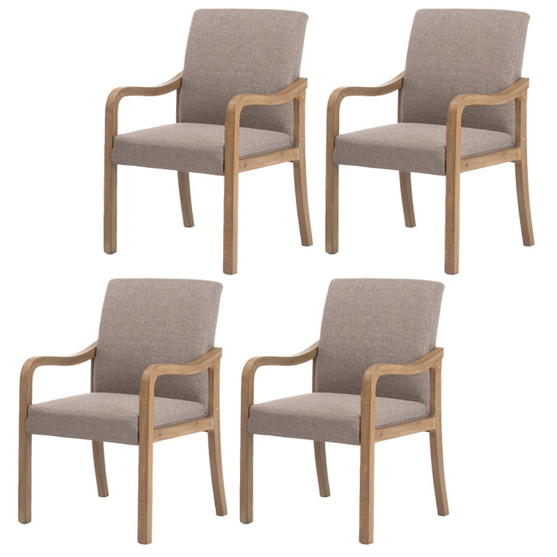 Contemporary Home Arm Chair Solid Back Upholstered Wood Dining Room Chair Grey 4 Piece Set Natural Wood Clearhalo ' kitchen&dining_furn' 'Dining Chairs' 'Dining Tables & Seating' 'dining_chair' 'furn' 'furn_dining_chair' 'Furniture' 'furniture_dining_chair' 'Kitchen & Dining Furniture' 'kitchen' 3596889