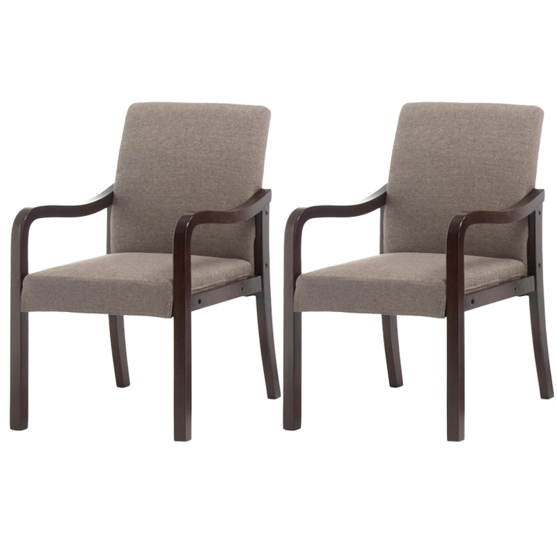 Contemporary Home Arm Chair Solid Back Upholstered Wood Dining Room Chair Grey 2 Piece Set Walnut Clearhalo ' kitchen&dining_furn' 'Dining Chairs' 'Dining Tables & Seating' 'dining_chair' 'furn' 'furn_dining_chair' 'Furniture' 'furniture_dining_chair' 'Kitchen & Dining Furniture' 'kitchen' 3596891