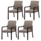 Contemporary Home Arm Chair Solid Back Upholstered Wood Dining Room Chair Grey 4 Piece Set Walnut Clearhalo ' kitchen&dining_furn' 'Dining Chairs' 'Dining Tables & Seating' 'dining_chair' 'furn' 'furn_dining_chair' 'Furniture' 'furniture_dining_chair' 'Kitchen & Dining Furniture' 'kitchen' 3596892
