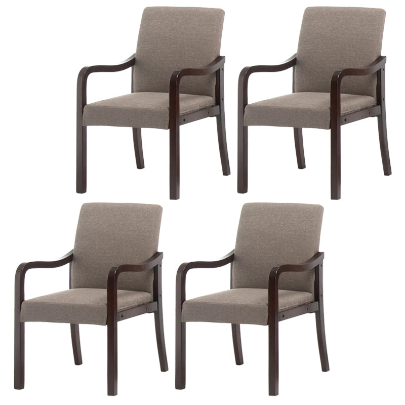 Contemporary Home Arm Chair Solid Back Upholstered Wood Dining Room Chair Grey 4 Piece Set Walnut Clearhalo ' kitchen&dining_furn' 'Dining Chairs' 'Dining Tables & Seating' 'dining_chair' 'furn' 'furn_dining_chair' 'Furniture' 'furniture_dining_chair' 'Kitchen & Dining Furniture' 'kitchen' 3596892