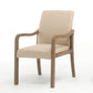 Contemporary Home Arm Chair Solid Back Upholstered Wood Dining Room Chair Khaki 1 Piece Natural Wood Clearhalo ' kitchen&dining_furn' 'Dining Chairs' 'Dining Tables & Seating' 'dining_chair' 'furn' 'furn_dining_chair' 'Furniture' 'furniture_dining_chair' 'Kitchen & Dining Furniture' 'kitchen' 3596893