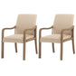 Contemporary Home Arm Chair Solid Back Upholstered Wood Dining Room Chair Khaki 2 Piece Set Natural Wood Clearhalo ' kitchen&dining_furn' 'Dining Chairs' 'Dining Tables & Seating' 'dining_chair' 'furn' 'furn_dining_chair' 'Furniture' 'furniture_dining_chair' 'Kitchen & Dining Furniture' 'kitchen' 3596894
