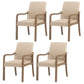 Contemporary Home Arm Chair Solid Back Upholstered Wood Dining Room Chair Khaki 4 Piece Set Natural Wood Clearhalo ' kitchen&dining_furn' 'Dining Chairs' 'Dining Tables & Seating' 'dining_chair' 'furn' 'furn_dining_chair' 'Furniture' 'furniture_dining_chair' 'Kitchen & Dining Furniture' 'kitchen' 3596895