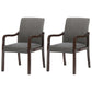 Contemporary Home Arm Chair Solid Back Upholstered Wood Dining Room Chair Black-Gray 2 Piece Set Walnut Clearhalo ' kitchen&dining_furn' 'Dining Chairs' 'Dining Tables & Seating' 'dining_chair' 'furn' 'furn_dining_chair' 'Furniture' 'furniture_dining_chair' 'Kitchen & Dining Furniture' 'kitchen' 3596897