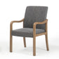 Contemporary Home Arm Chair Solid Back Upholstered Wood Dining Room Chair Black-Gray 1 Piece Natural Wood Clearhalo ' kitchen&dining_furn' 'Dining Chairs' 'Dining Tables & Seating' 'dining_chair' 'furn' 'furn_dining_chair' 'Furniture' 'furniture_dining_chair' 'Kitchen & Dining Furniture' 'kitchen' 3596899