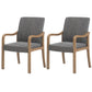 Contemporary Home Arm Chair Solid Back Upholstered Wood Dining Room Chair Black-Gray 2 Piece Set Natural Wood Clearhalo ' kitchen&dining_furn' 'Dining Chairs' 'Dining Tables & Seating' 'dining_chair' 'furn' 'furn_dining_chair' 'Furniture' 'furniture_dining_chair' 'Kitchen & Dining Furniture' 'kitchen' 3596900