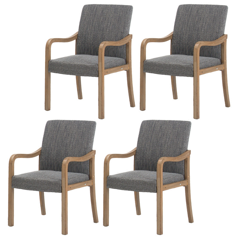 Contemporary Home Arm Chair Solid Back Upholstered Wood Dining Room Chair Black-Gray 4 Piece Set Natural Wood Clearhalo ' kitchen&dining_furn' 'Dining Chairs' 'Dining Tables & Seating' 'dining_chair' 'furn' 'furn_dining_chair' 'Furniture' 'furniture_dining_chair' 'Kitchen & Dining Furniture' 'kitchen' 3596901
