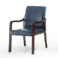 Contemporary Home Arm Chair Solid Back Upholstered Wood Dining Room Chair Blue 1 Piece Walnut Clearhalo ' kitchen&dining_furn' 'Dining Chairs' 'Dining Tables & Seating' 'dining_chair' 'furn' 'furn_dining_chair' 'Furniture' 'furniture_dining_chair' 'Kitchen & Dining Furniture' 'kitchen' 3596902