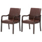 Contemporary Home Arm Chair Solid Back Upholstered Wood Dining Room Chair Brown 2 Piece Set Walnut Clearhalo ' kitchen&dining_furn' 'Dining Chairs' 'Dining Tables & Seating' 'dining_chair' 'furn' 'furn_dining_chair' 'Furniture' 'furniture_dining_chair' 'Kitchen & Dining Furniture' 'kitchen' 3596909