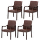 Contemporary Home Arm Chair Solid Back Upholstered Wood Dining Room Chair Brown 4 Piece Set Walnut Clearhalo ' kitchen&dining_furn' 'Dining Chairs' 'Dining Tables & Seating' 'dining_chair' 'furn' 'furn_dining_chair' 'Furniture' 'furniture_dining_chair' 'Kitchen & Dining Furniture' 'kitchen' 3596910