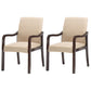 Contemporary Home Arm Chair Solid Back Upholstered Wood Dining Room Chair Khaki 2 Piece Set Walnut Clearhalo ' kitchen&dining_furn' 'Dining Chairs' 'Dining Tables & Seating' 'dining_chair' 'furn' 'furn_dining_chair' 'Furniture' 'furniture_dining_chair' 'Kitchen & Dining Furniture' 'kitchen' 3596912