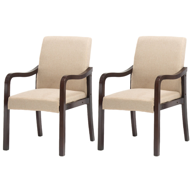 Contemporary Home Arm Chair Solid Back Upholstered Wood Dining Room Chair Khaki 2 Piece Set Walnut Clearhalo ' kitchen&dining_furn' 'Dining Chairs' 'Dining Tables & Seating' 'dining_chair' 'furn' 'furn_dining_chair' 'Furniture' 'furniture_dining_chair' 'Kitchen & Dining Furniture' 'kitchen' 3596912