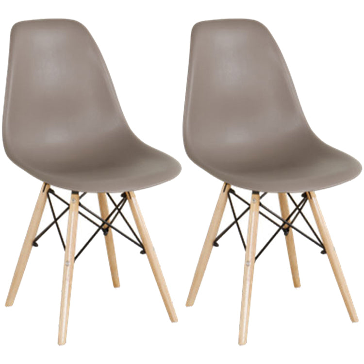 Glam Style Plastic Side Chair Matte Finish Solid Back Dining Chair for Home Use Grey Set of 2 Clearhalo ' kitchen&dining_furn' 'Dining Chairs' 'Dining Tables & Seating' 'dining_chair' 'Furniture' 'furniture_dining_chair' 'Kitchen & Dining Furniture' 'kitchen' 3596953