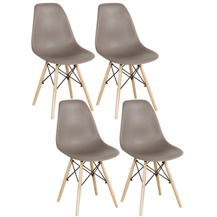 Glam Style Plastic Side Chair Matte Finish Solid Back Dining Chair for Home Use Grey Set of 4 Clearhalo ' kitchen&dining_furn' 'Dining Chairs' 'Dining Tables & Seating' 'dining_chair' 'Furniture' 'furniture_dining_chair' 'Kitchen & Dining Furniture' 'kitchen' 3596955