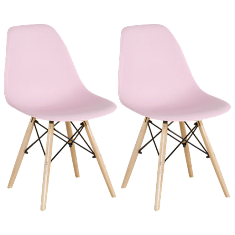 Glam Style Plastic Side Chair Matte Finish Solid Back Dining Chair for Home Use Pink Set of 2 Clearhalo ' kitchen&dining_furn' 'Dining Chairs' 'Dining Tables & Seating' 'dining_chair' 'Furniture' 'furniture_dining_chair' 'Kitchen & Dining Furniture' 'kitchen' 3596960