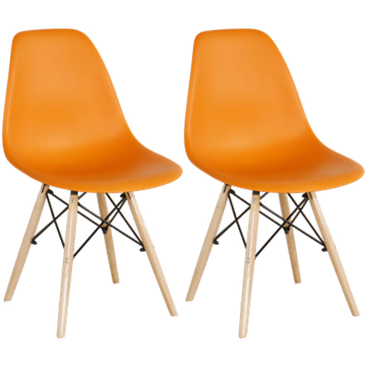 Glam Style Plastic Side Chair Matte Finish Solid Back Dining Chair for Home Use Orange Set of 2 Clearhalo ' kitchen&dining_furn' 'Dining Chairs' 'Dining Tables & Seating' 'dining_chair' 'Furniture' 'furniture_dining_chair' 'Kitchen & Dining Furniture' 'kitchen' 3596966