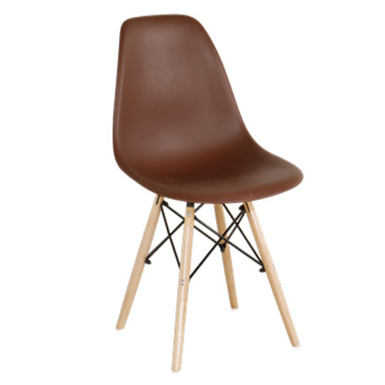 Glam Style Plastic Side Chair Matte Finish Solid Back Dining Chair for Home Use Coffee 1 Piece Clearhalo ' kitchen&dining_furn' 'Dining Chairs' 'Dining Tables & Seating' 'dining_chair' 'Furniture' 'furniture_dining_chair' 'Kitchen & Dining Furniture' 'kitchen' 3596969