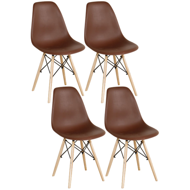 Glam Style Plastic Side Chair Matte Finish Solid Back Dining Chair for Home Use Coffee Set of 4 Clearhalo ' kitchen&dining_furn' 'Dining Chairs' 'Dining Tables & Seating' 'dining_chair' 'Furniture' 'furniture_dining_chair' 'Kitchen & Dining Furniture' 'kitchen' 3596972