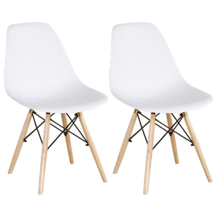 Glam Style Plastic Side Chair Matte Finish Solid Back Dining Chair for Home Use White Set of 2 Clearhalo ' kitchen&dining_furn' 'Dining Chairs' 'Dining Tables & Seating' 'dining_chair' 'Furniture' 'furniture_dining_chair' 'Kitchen & Dining Furniture' 'kitchen' 3596974