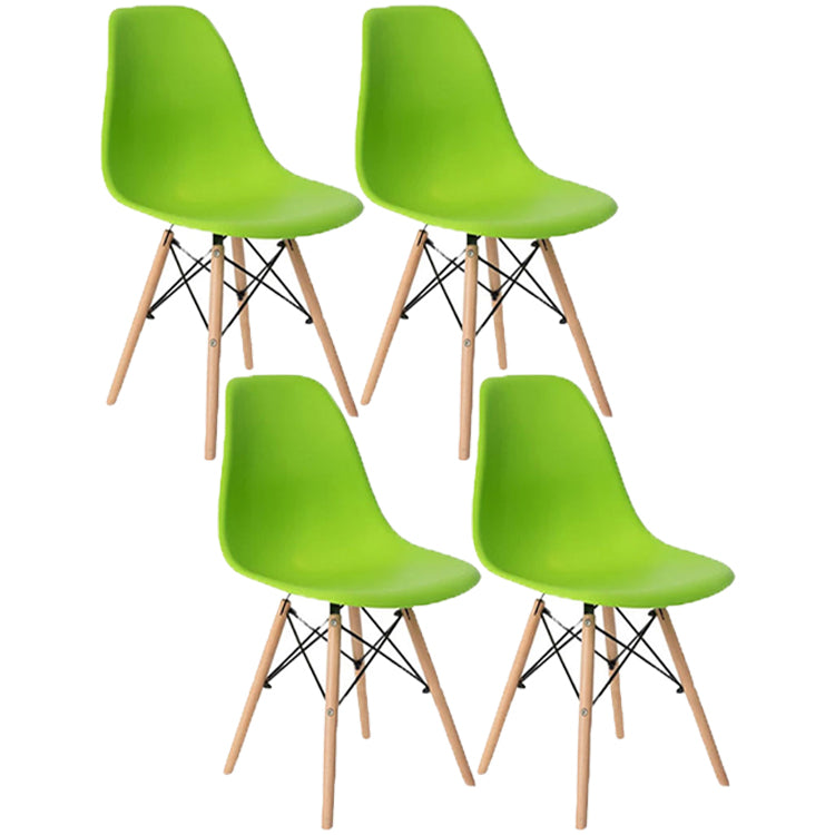 Glam Style Plastic Side Chair Matte Finish Solid Back Dining Chair for Home Use Green Set of 4 Clearhalo ' kitchen&dining_furn' 'Dining Chairs' 'Dining Tables & Seating' 'dining_chair' 'Furniture' 'furniture_dining_chair' 'Kitchen & Dining Furniture' 'kitchen' 3596981