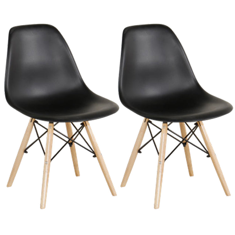 Glam Style Plastic Side Chair Matte Finish Solid Back Dining Chair for Home Use Black Set of 2 Clearhalo ' kitchen&dining_furn' 'Dining Chairs' 'Dining Tables & Seating' 'dining_chair' 'Furniture' 'furniture_dining_chair' 'Kitchen & Dining Furniture' 'kitchen' 3596983