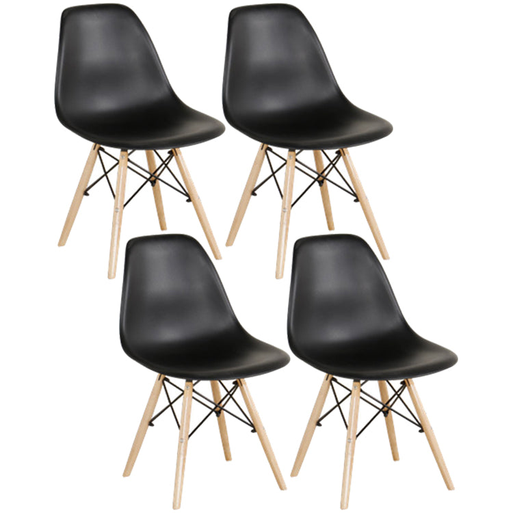 Glam Style Plastic Side Chair Matte Finish Solid Back Dining Chair for Home Use Black Set of 4 Clearhalo ' kitchen&dining_furn' 'Dining Chairs' 'Dining Tables & Seating' 'dining_chair' 'Furniture' 'furniture_dining_chair' 'Kitchen & Dining Furniture' 'kitchen' 3596984