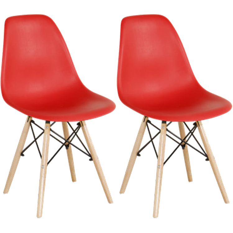 Glam Style Plastic Side Chair Matte Finish Solid Back Dining Chair for Home Use Red Set of 2 Clearhalo ' kitchen&dining_furn' 'Dining Chairs' 'Dining Tables & Seating' 'dining_chair' 'Furniture' 'furniture_dining_chair' 'Kitchen & Dining Furniture' 'kitchen' 3596986