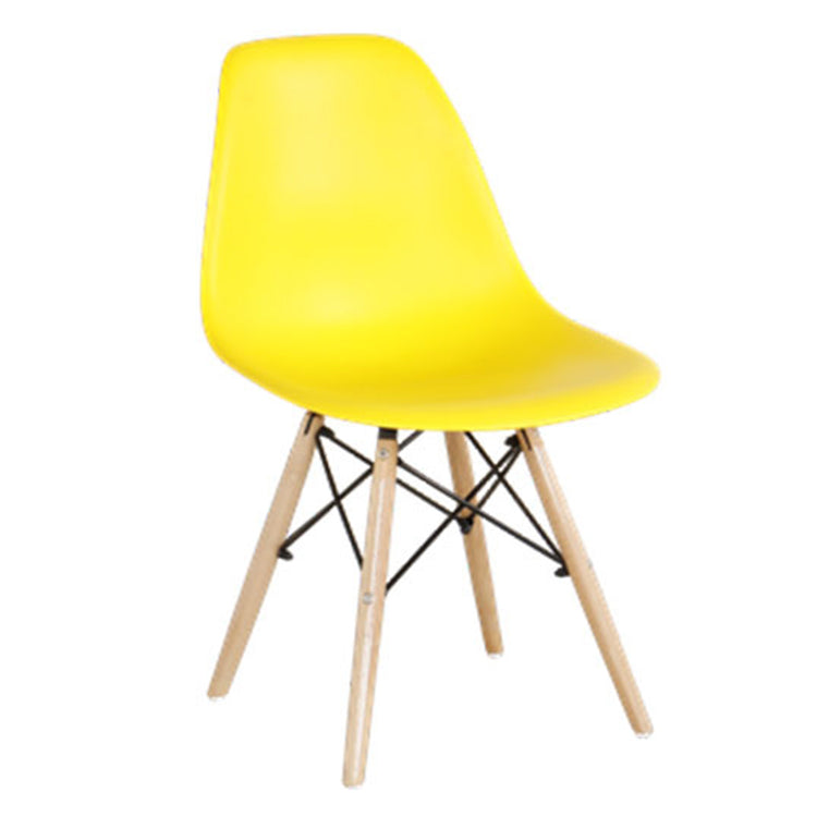 Glam Style Plastic Side Chair Matte Finish Solid Back Dining Chair for Home Use Yellow 1 Piece Clearhalo ' kitchen&dining_furn' 'Dining Chairs' 'Dining Tables & Seating' 'dining_chair' 'Furniture' 'furniture_dining_chair' 'Kitchen & Dining Furniture' 'kitchen' 3596988