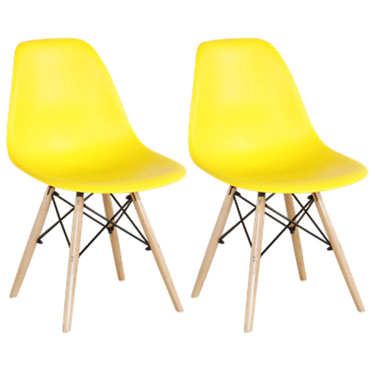 Glam Style Plastic Side Chair Matte Finish Solid Back Dining Chair for Home Use Yellow Set of 2 Clearhalo ' kitchen&dining_furn' 'Dining Chairs' 'Dining Tables & Seating' 'dining_chair' 'Furniture' 'furniture_dining_chair' 'Kitchen & Dining Furniture' 'kitchen' 3596989