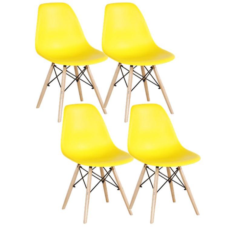 Glam Style Plastic Side Chair Matte Finish Solid Back Dining Chair for Home Use Yellow Set of 4 Clearhalo ' kitchen&dining_furn' 'Dining Chairs' 'Dining Tables & Seating' 'dining_chair' 'Furniture' 'furniture_dining_chair' 'Kitchen & Dining Furniture' 'kitchen' 3596990