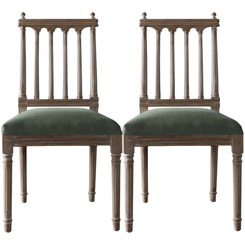 Farmhouse Fabric Dining Chair 40"H Slat Back Side Chair with Wooden Base for Restaurant Green 2 Piece Set Clearhalo ' kitchen&dining_furn' 'Dining Chairs' 'Dining Tables & Seating' 'dining_chair' 'furn' 'furn_dining_chair' 'Furniture' 'furniture_dining_chair' 'Kitchen & Dining Furniture' 'kitchen' 3596997