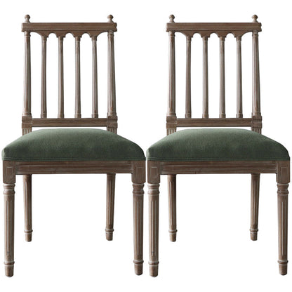 Farmhouse Fabric Dining Chair 40"H Slat Back Side Chair with Wooden Base for Restaurant Green 2 Piece Set Clearhalo ' kitchen&dining_furn' 'Dining Chairs' 'Dining Tables & Seating' 'dining_chair' 'furn' 'furn_dining_chair' 'Furniture' 'furniture_dining_chair' 'Kitchen & Dining Furniture' 'kitchen' 3596997