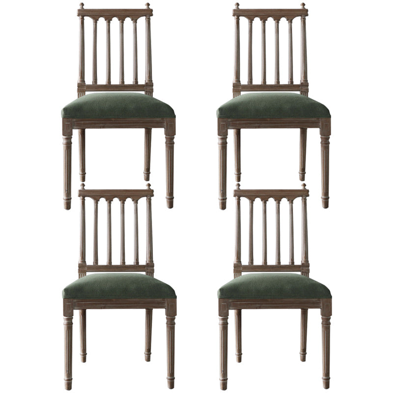 Farmhouse Fabric Dining Chair 40"H Slat Back Side Chair with Wooden Base for Restaurant Green 4 Piece Set Clearhalo ' kitchen&dining_furn' 'Dining Chairs' 'Dining Tables & Seating' 'dining_chair' 'furn' 'furn_dining_chair' 'Furniture' 'furniture_dining_chair' 'Kitchen & Dining Furniture' 'kitchen' 3596999
