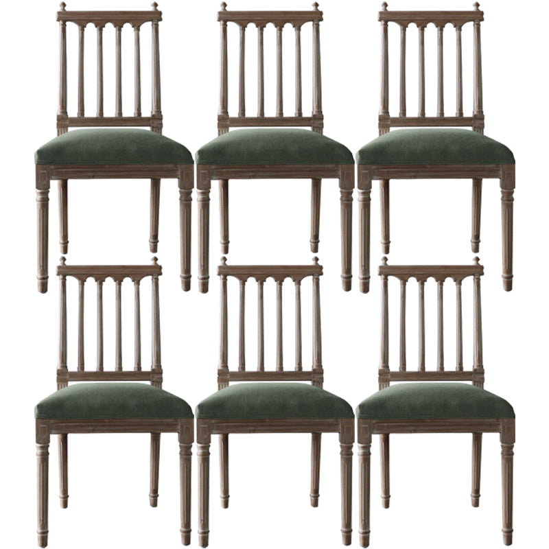 Farmhouse Fabric Dining Chair 40"H Slat Back Side Chair with Wooden Base for Restaurant Green 6 Piece Set Clearhalo ' kitchen&dining_furn' 'Dining Chairs' 'Dining Tables & Seating' 'dining_chair' 'furn' 'furn_dining_chair' 'Furniture' 'furniture_dining_chair' 'Kitchen & Dining Furniture' 'kitchen' 3597001