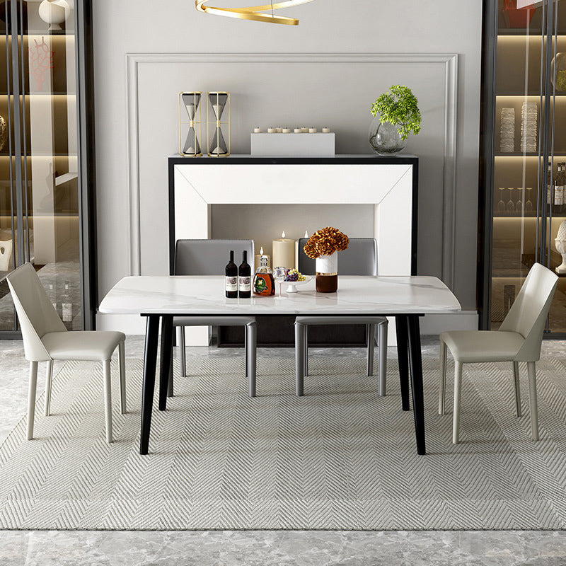 Leather Contemporary Restaurant Side Chair Solid Color Parsons Dining Chair Clearhalo ' kitchen&dining_furn' 'Dining Chairs' 'Dining Tables & Seating' 'dining_chair' 'furn' 'furn_dining_chair' 'Furniture' 'furniture_dining_chair' 'Kitchen & Dining Furniture' 'kitchen' 3597005