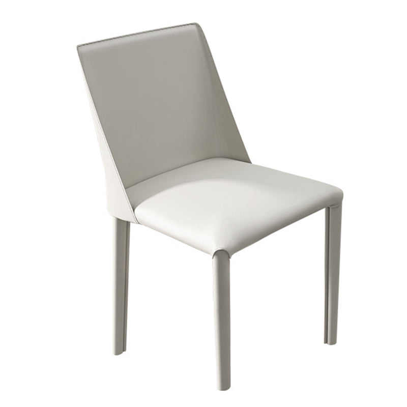 Leather Contemporary Restaurant Side Chair Solid Color Parsons Dining Chair Clearhalo ' kitchen&dining_furn' 'Dining Chairs' 'Dining Tables & Seating' 'dining_chair' 'furn' 'furn_dining_chair' 'Furniture' 'furniture_dining_chair' 'Kitchen & Dining Furniture' 'kitchen' 3597007