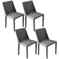 Leather Contemporary Restaurant Side Chair Solid Color Parsons Dining Chair Dark Gray 4 Piece Set Clearhalo ' kitchen&dining_furn' 'Dining Chairs' 'Dining Tables & Seating' 'dining_chair' 'furn' 'furn_dining_chair' 'Furniture' 'furniture_dining_chair' 'Kitchen & Dining Furniture' 'kitchen' 3597011