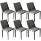 Leather Contemporary Restaurant Side Chair Solid Color Parsons Dining Chair Dark Gray 6 Piece Set Clearhalo ' kitchen&dining_furn' 'Dining Chairs' 'Dining Tables & Seating' 'dining_chair' 'furn' 'furn_dining_chair' 'Furniture' 'furniture_dining_chair' 'Kitchen & Dining Furniture' 'kitchen' 3597013