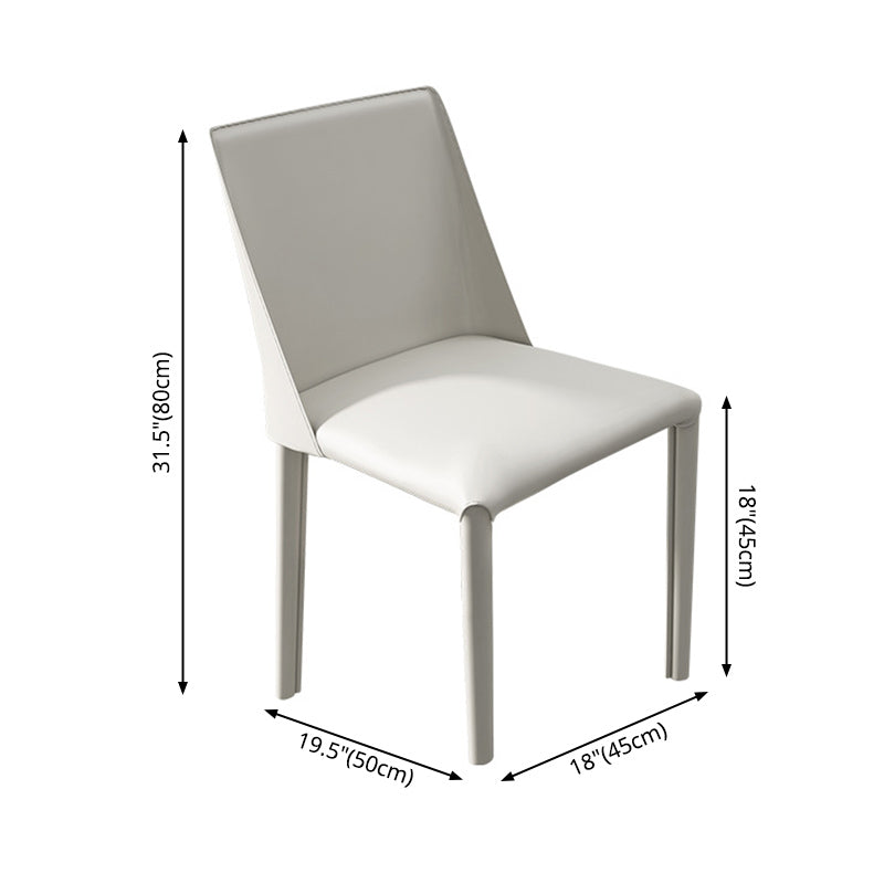 Leather Contemporary Restaurant Side Chair Solid Color Parsons Dining Chair Clearhalo ' kitchen&dining_furn' 'Dining Chairs' 'Dining Tables & Seating' 'dining_chair' 'furn' 'furn_dining_chair' 'Furniture' 'furniture_dining_chair' 'Kitchen & Dining Furniture' 'kitchen' 3597015