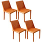 Leather Contemporary Restaurant Side Chair Solid Color Parsons Dining Chair Orange 4 Piece Set Clearhalo ' kitchen&dining_furn' 'Dining Chairs' 'Dining Tables & Seating' 'dining_chair' 'furn' 'furn_dining_chair' 'Furniture' 'furniture_dining_chair' 'Kitchen & Dining Furniture' 'kitchen' 3597022