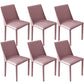 Leather Contemporary Restaurant Side Chair Solid Color Parsons Dining Chair Pink 6 Piece Set Clearhalo ' kitchen&dining_furn' 'Dining Chairs' 'Dining Tables & Seating' 'dining_chair' 'furn' 'furn_dining_chair' 'Furniture' 'furniture_dining_chair' 'Kitchen & Dining Furniture' 'kitchen' 3597026