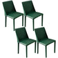 Leather Contemporary Restaurant Side Chair Solid Color Parsons Dining Chair Dark Green 4 Piece Set Clearhalo ' kitchen&dining_furn' 'Dining Chairs' 'Dining Tables & Seating' 'dining_chair' 'furn' 'furn_dining_chair' 'Furniture' 'furniture_dining_chair' 'Kitchen & Dining Furniture' 'kitchen' 3597028