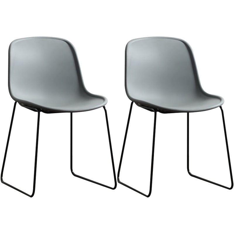 Industrial Style Side Chair Set Dining Room Side Chair Set with Metal Legs Grey Set of 2 Clearhalo ' kitchen&dining_furn' 'Dining Chairs' 'Dining Tables & Seating' 'dining_chair' 'Furniture' 'furniture_dining_chair' 'Kitchen & Dining Furniture' 'kitchen' 3597033