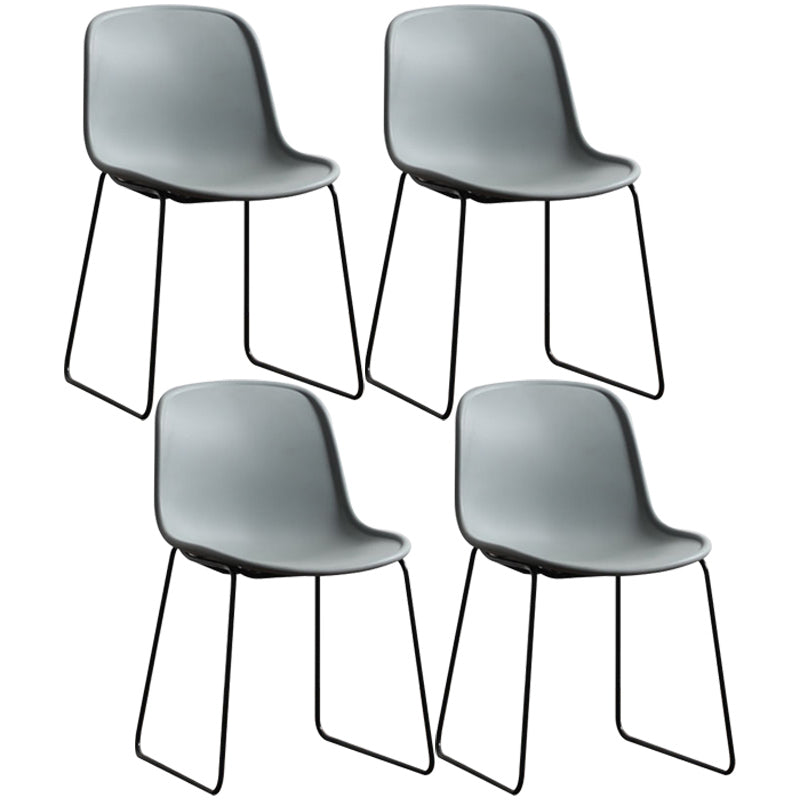 Industrial Style Side Chair Set Dining Room Side Chair Set with Metal Legs Grey Set of 4 Clearhalo ' kitchen&dining_furn' 'Dining Chairs' 'Dining Tables & Seating' 'dining_chair' 'Furniture' 'furniture_dining_chair' 'Kitchen & Dining Furniture' 'kitchen' 3597034