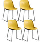 Industrial Style Side Chair Set Dining Room Side Chair Set with Metal Legs Yellow Set of 4 Clearhalo ' kitchen&dining_furn' 'Dining Chairs' 'Dining Tables & Seating' 'dining_chair' 'Furniture' 'furniture_dining_chair' 'Kitchen & Dining Furniture' 'kitchen' 3597040