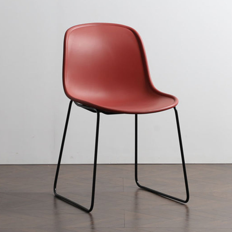 Industrial Style Side Chair Set Dining Room Side Chair Set with Metal Legs Red 1 Piece Clearhalo ' kitchen&dining_furn' 'Dining Chairs' 'Dining Tables & Seating' 'dining_chair' 'Furniture' 'furniture_dining_chair' 'Kitchen & Dining Furniture' 'kitchen' 3597042